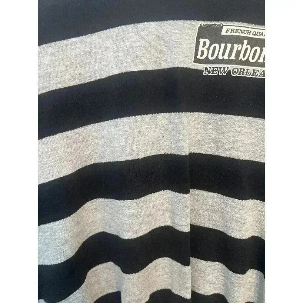 Vintage 80’s Bassett-Walker Striped Sweatshirt French Quarter Bourbon Street L/G - Picture 3 of 5
